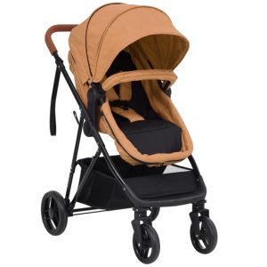 VidaXl Barnvagn 2-I-1 Taupe Och Svart Stål